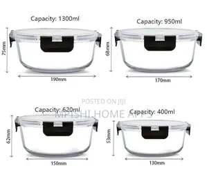 4 Pieces Round Food Storage Container Set