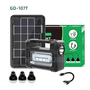 Solar Light Kit 80W 5000mAh Portable 3 LED Bulbs 30H Runtime
