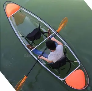Single-Person Clear Kayak With Back Seat Paddle Floaters