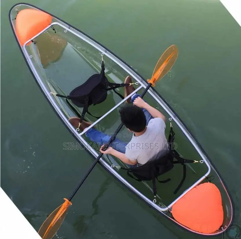 Single-Person Clear Kayak With Back Seat Paddle Floaters