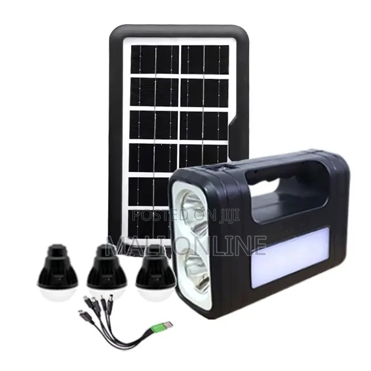 Solar Lighting Kit 3 LED Bulbs 6V 3.5W Panel 4000mAh Battery 8-10h