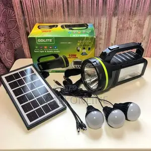 Solar Kit 9000mAh Portable Lighting System Solar Panel 3 LED Bulbs FM