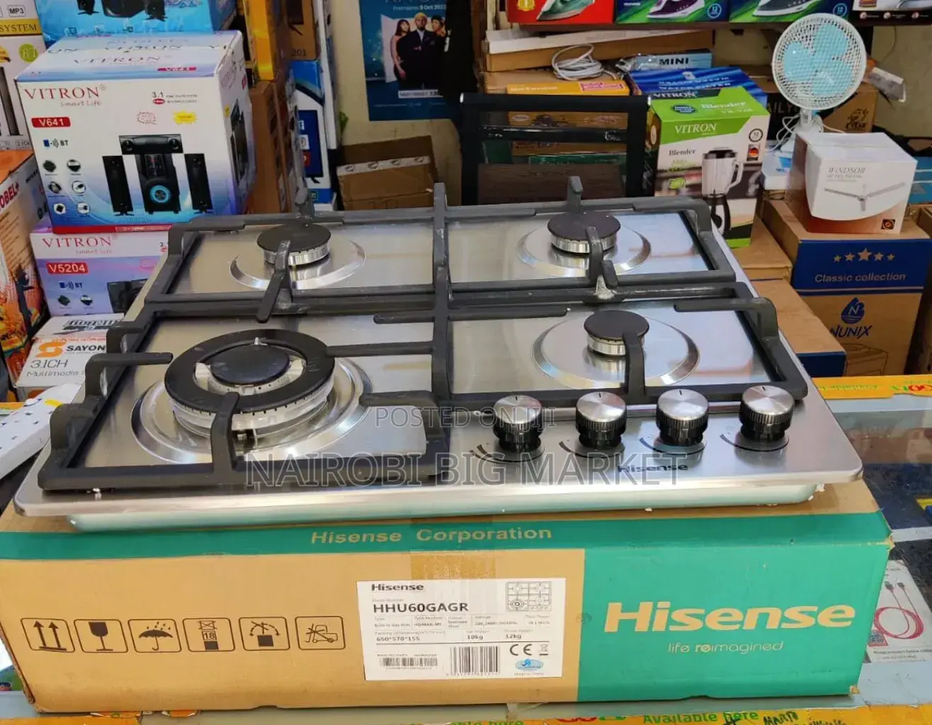 *Hisense Inbuilt Cooker* *HHU60GAGR.stainless Surface .Front Knob