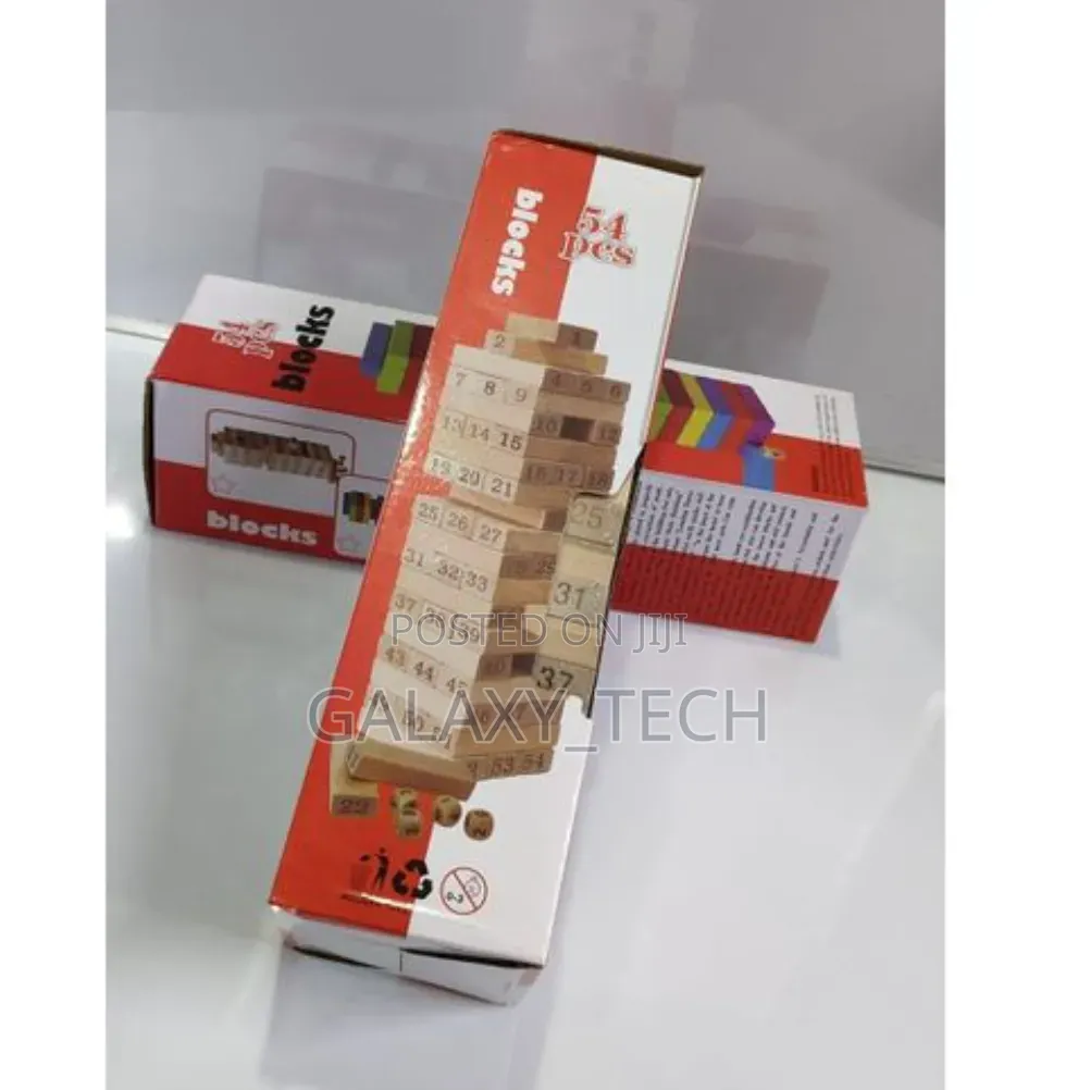 54pcs Wooden Block Tower Jenga-Style Game