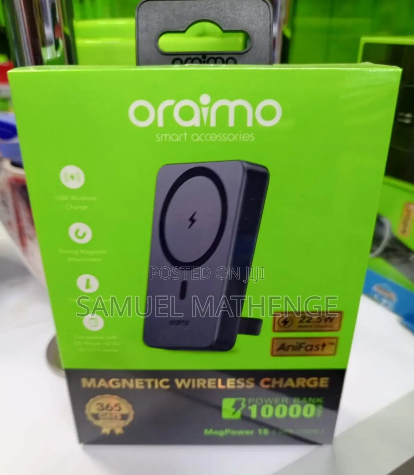 Oraimo 10000mAh Magnetic Wireless Power Bank – 22.5W Fast Charge
