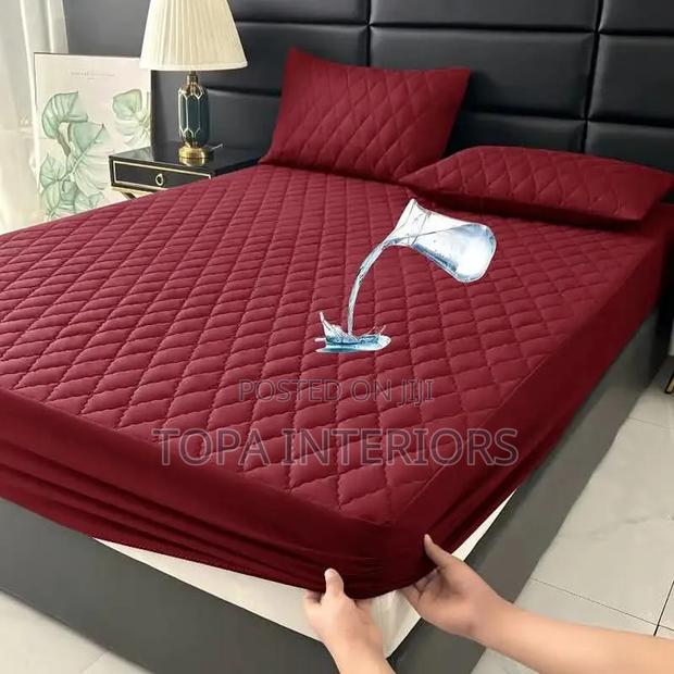 Burgundy Quilted Waterproof Mattress Protector Covers - main view