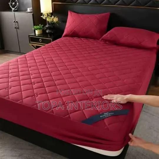 Burgundy Quilted Waterproof Mattress Protector Covers - thumbnail 2