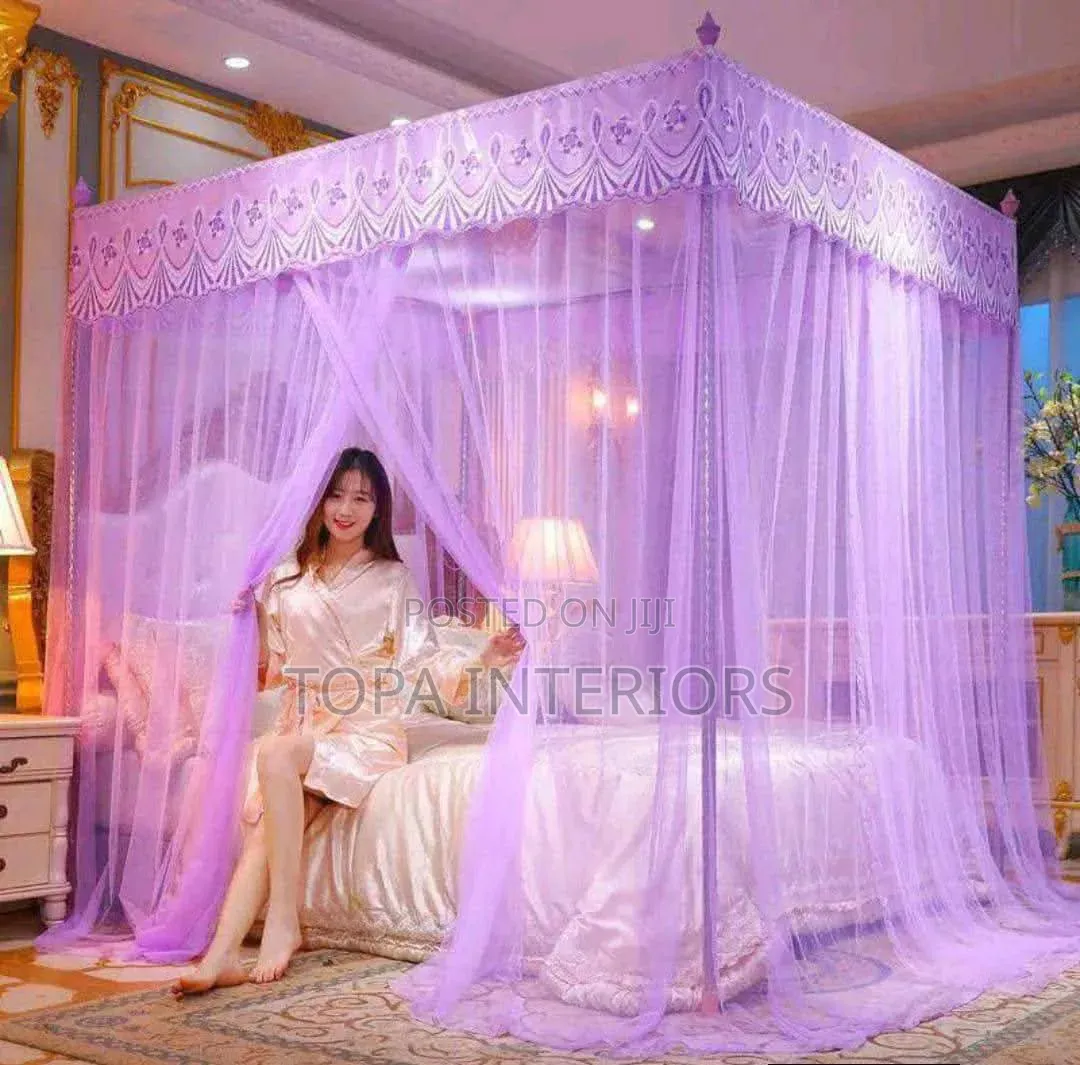 Hypoallergenic Four Stands Mosquito Net With Airy Lightweight Mesh