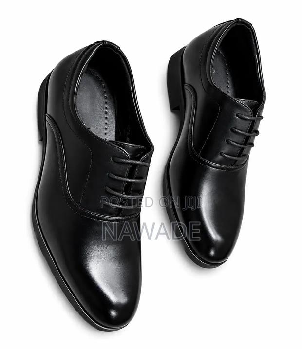 Men's Genuine Leather Black Official Shoes Lace-Up Formal Office Wear