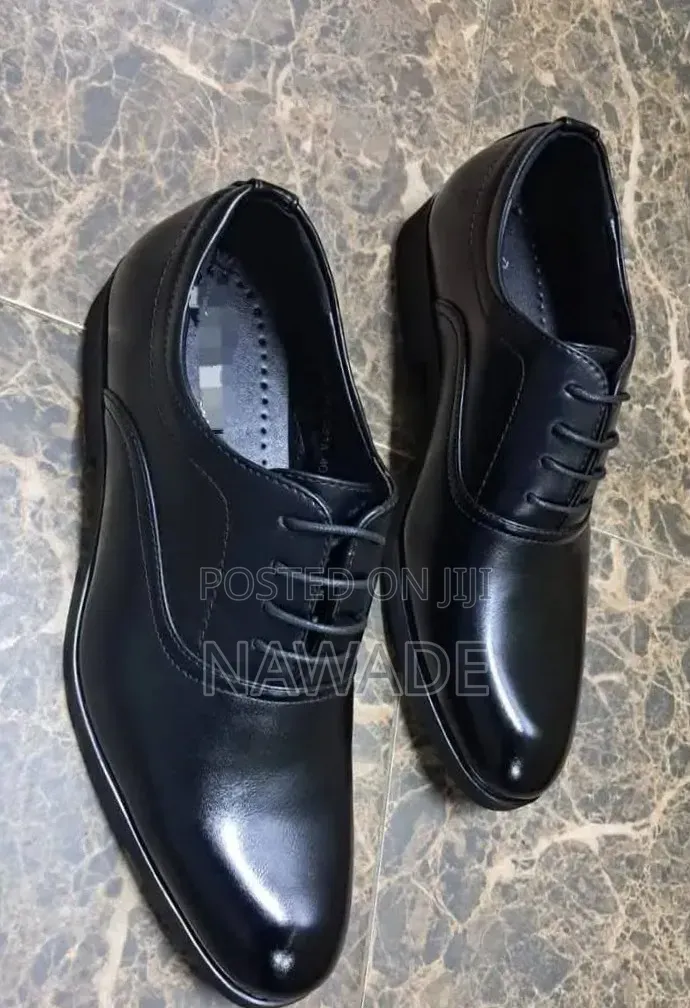 Men's Genuine Leather Black Official Shoes Lace-Up Formal Office Wear