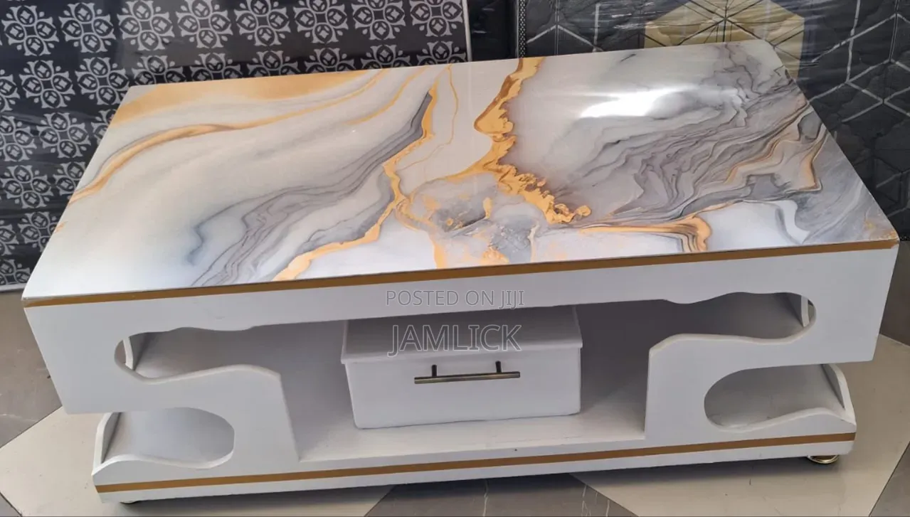 Grey Marble Wooden TV Stand –Pt