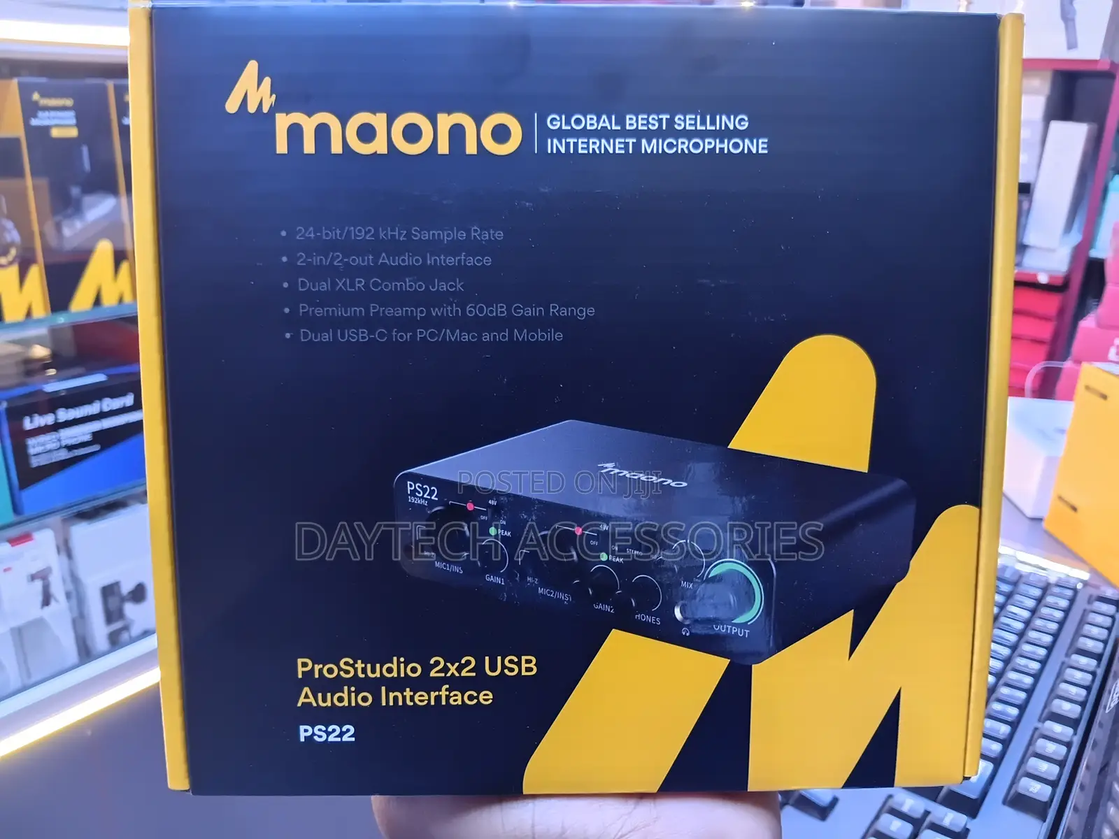 Maono PS22 Audio Interface Soundcard for Recording - Black