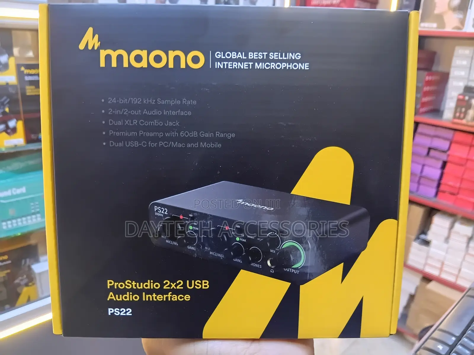 Maono PS22 Audio Interface Soundcard for Recording - Black
