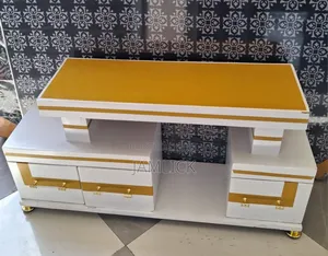 Mustard White Finish Wooden TV Stand - Pt