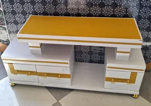Mustard White Finish Wooden TV Stand - Pt