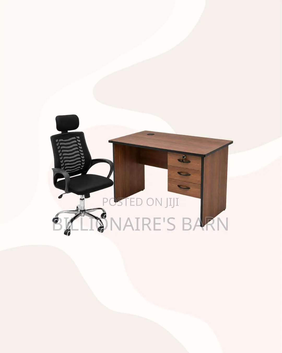 Modern 1m Desk and Headrest Mesh Chair for Better Workdays