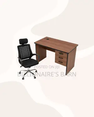 Modern 1m Desk and Headrest Mesh Chair for Better Workdays