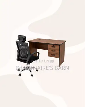 Modern 1m Desk and Headrest Mesh Chair for Better Workdays