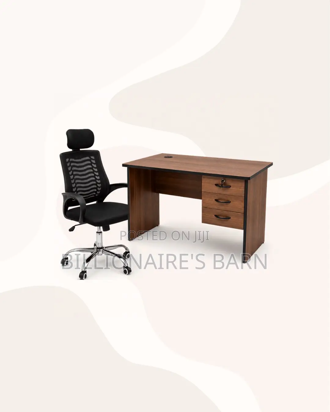 Modern 1m Desk and Headrest Mesh Chair for Better Workdays