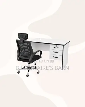 Modern 1m Desk and Headrest Mesh Chair for Daily Productivity