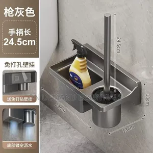 Long-Handle Toilet Brush With Storage
