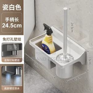 Long-Handle Toilet Brush With Storage