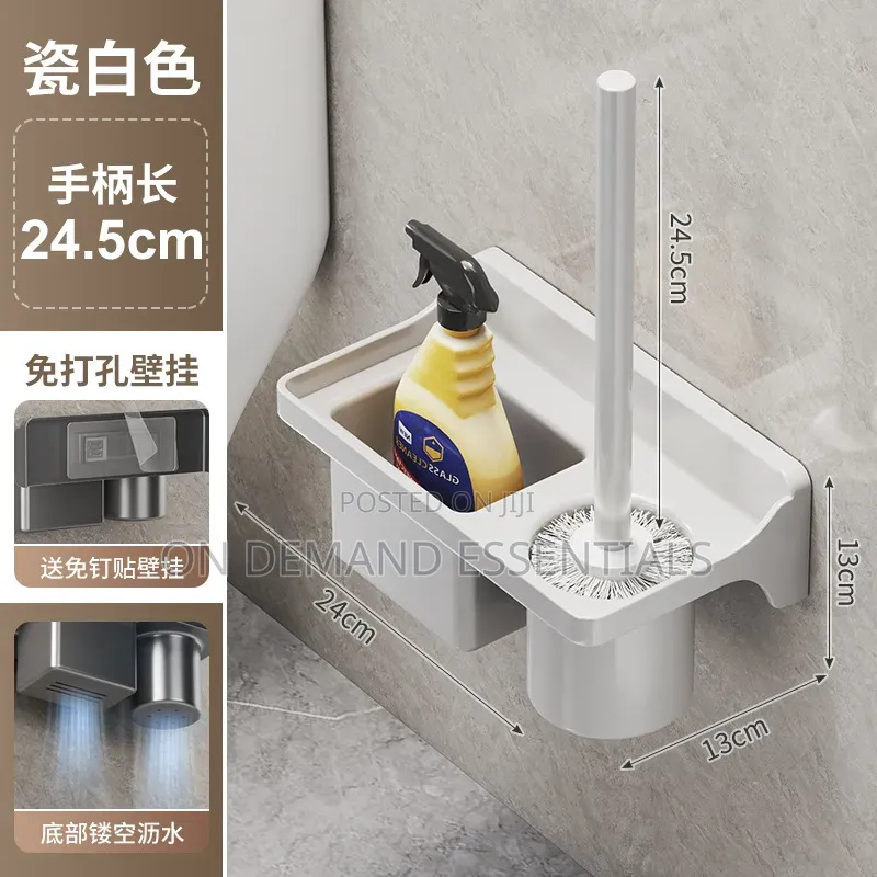 Long-Handle Toilet Brush With Storage