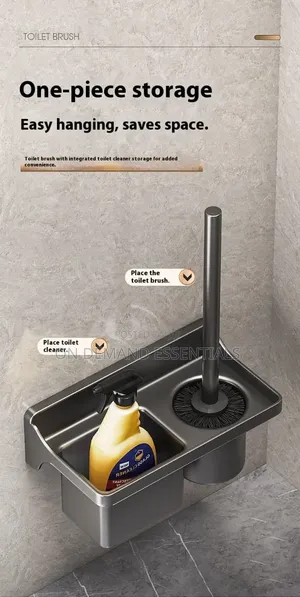 Long-Handle Toilet Brush With Storage