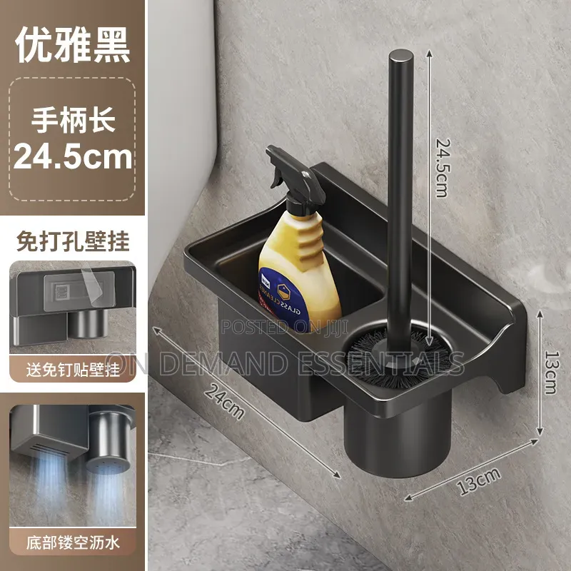 Long-Handle Toilet Brush With Storage