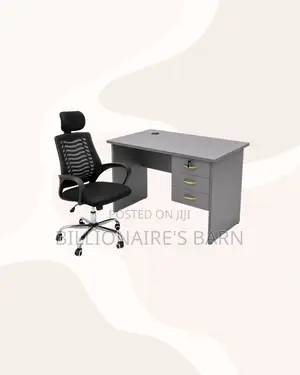 Modern 1m Desk and Headrest Mesh Chair for Office Tasks