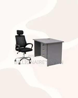Modern 1m Desk and Headrest Mesh Chair for Office Tasks