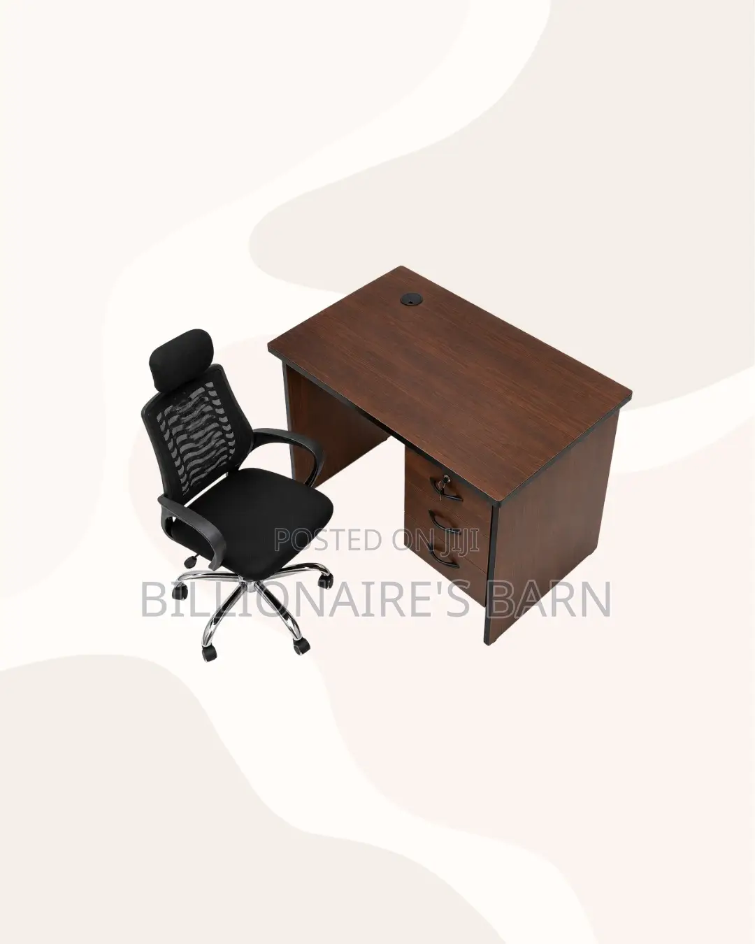 Modern 1m Desk and Headrest Mesh Chair for Desk Productivity