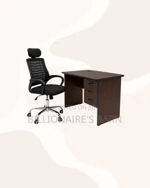 Modern 1m Desk and Headrest Mesh Chair for Desk Productivity