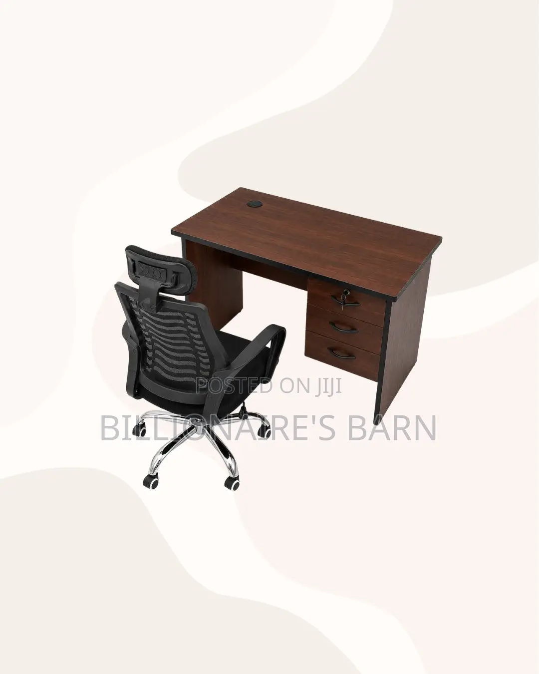 Modern 1m Desk and Headrest Mesh Chair for Desk Productivity