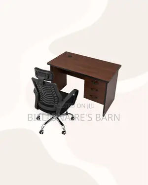 Modern 1m Desk and Headrest Mesh Chair for Desk Productivity