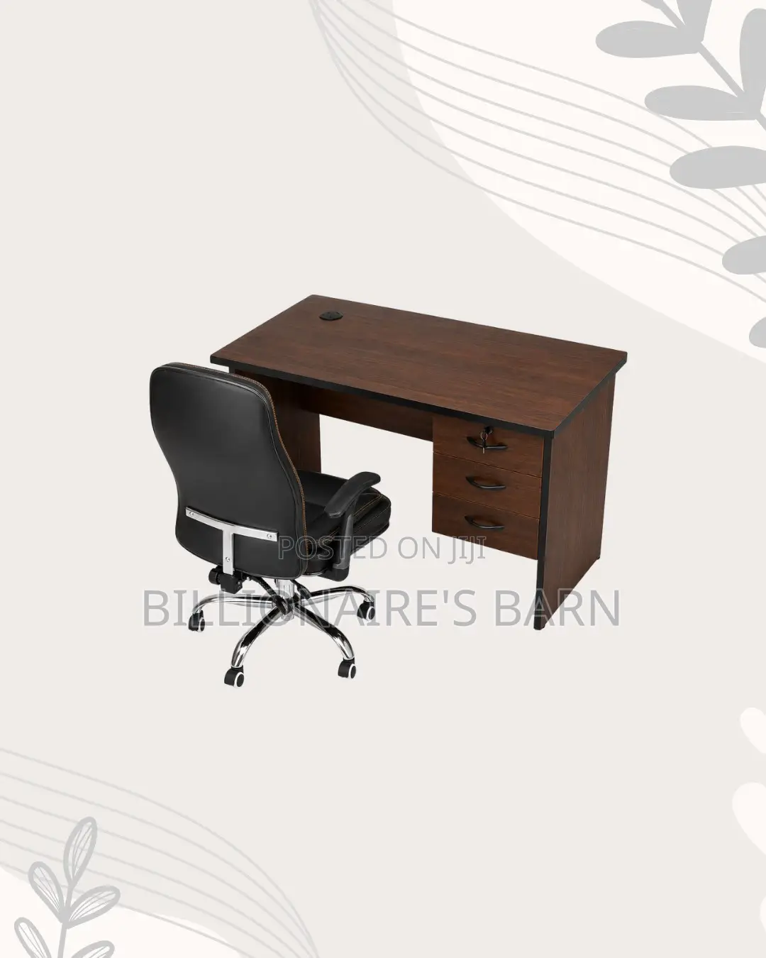 Practical 1m Desk and C35 Executive Leather Chair for Office Corners