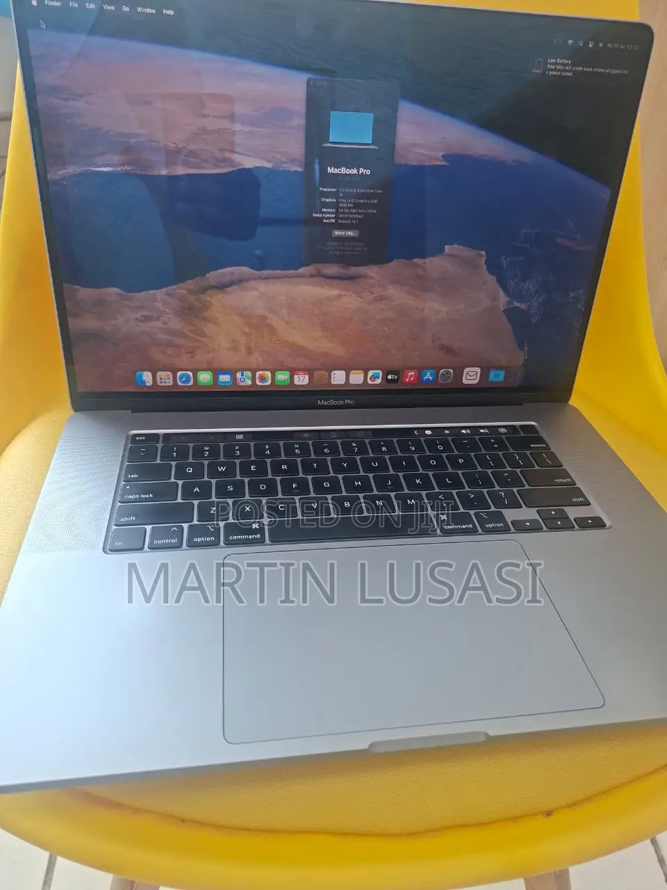 New Laptop Apple MacBook Pro 16GB Intel Core i9 SSD 512GB
