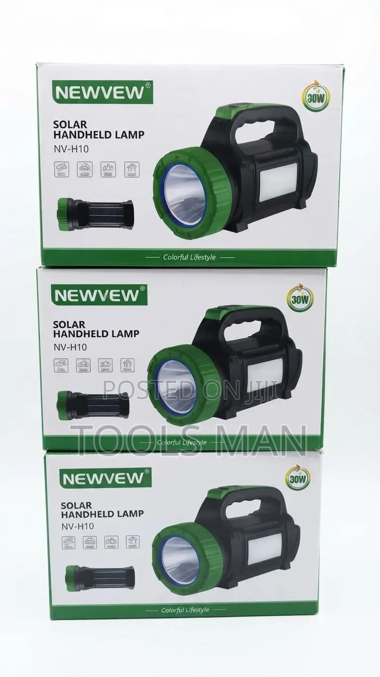 Newvew 30W Solar Handheld Lamp NV-H10 - Rechargeable Spotlight.