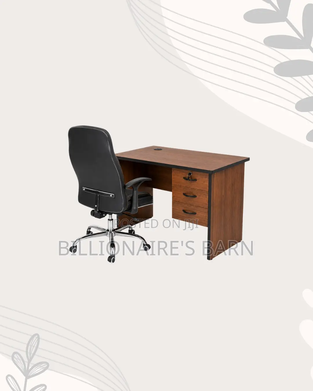 Practical 1m Desk and C35 Executive Leather Chair -Productive Setups