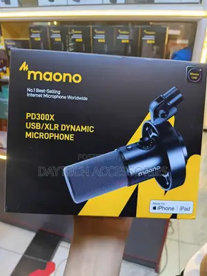 The Maono PD300X Dual-Mode USB/XLR Dynamic Microphone for Podcasting.
