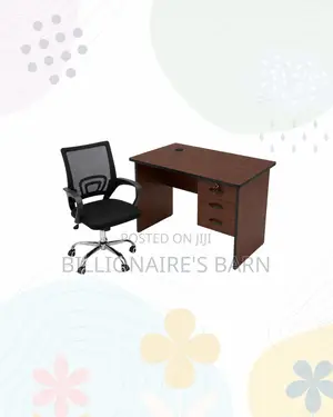 Modern 1m Desk and Secretarial Mesh Chair for Office Tasks