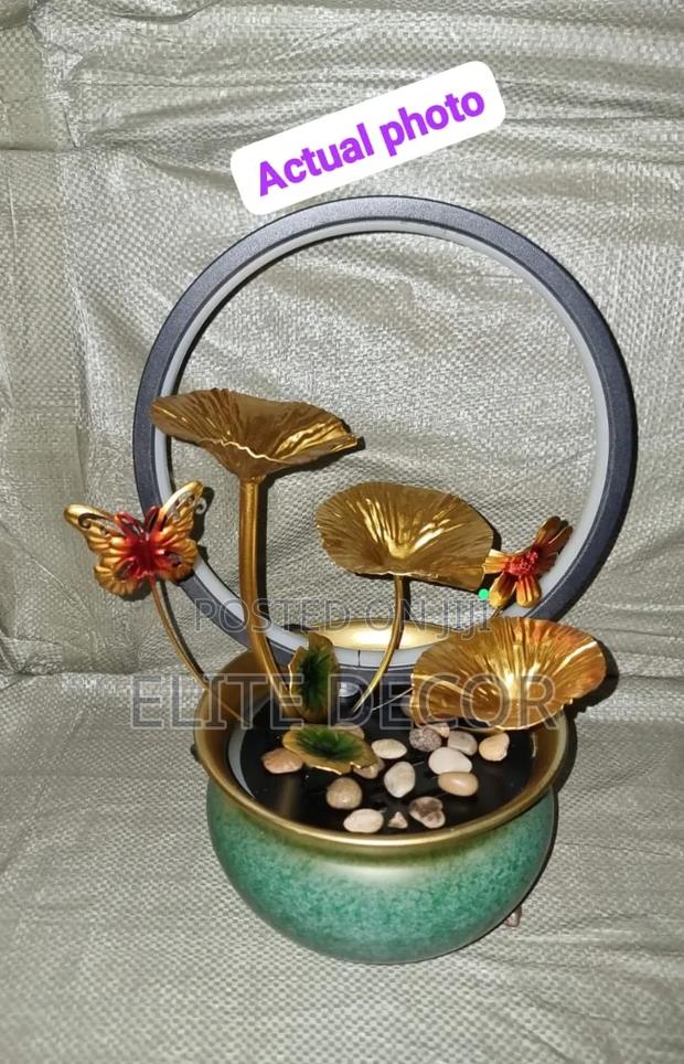 Elegant LED Electric Mini Water Fountain in Metallic Pot
