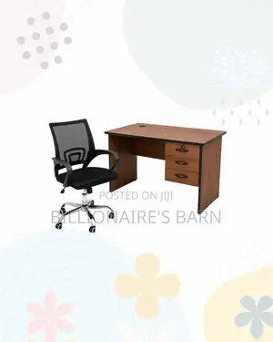 Modern 1m Desk and Secretarial Mesh Chair for Home Office