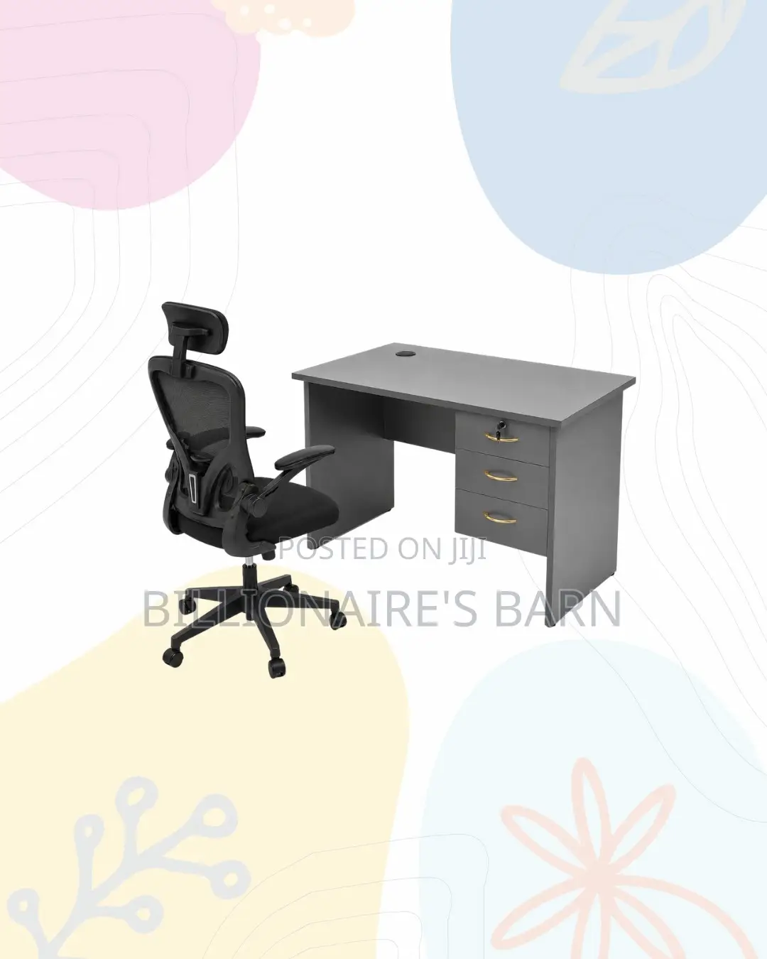 Practical 1m Desk Flip-Up Arms Ergonomic Chair for Smooth Routines