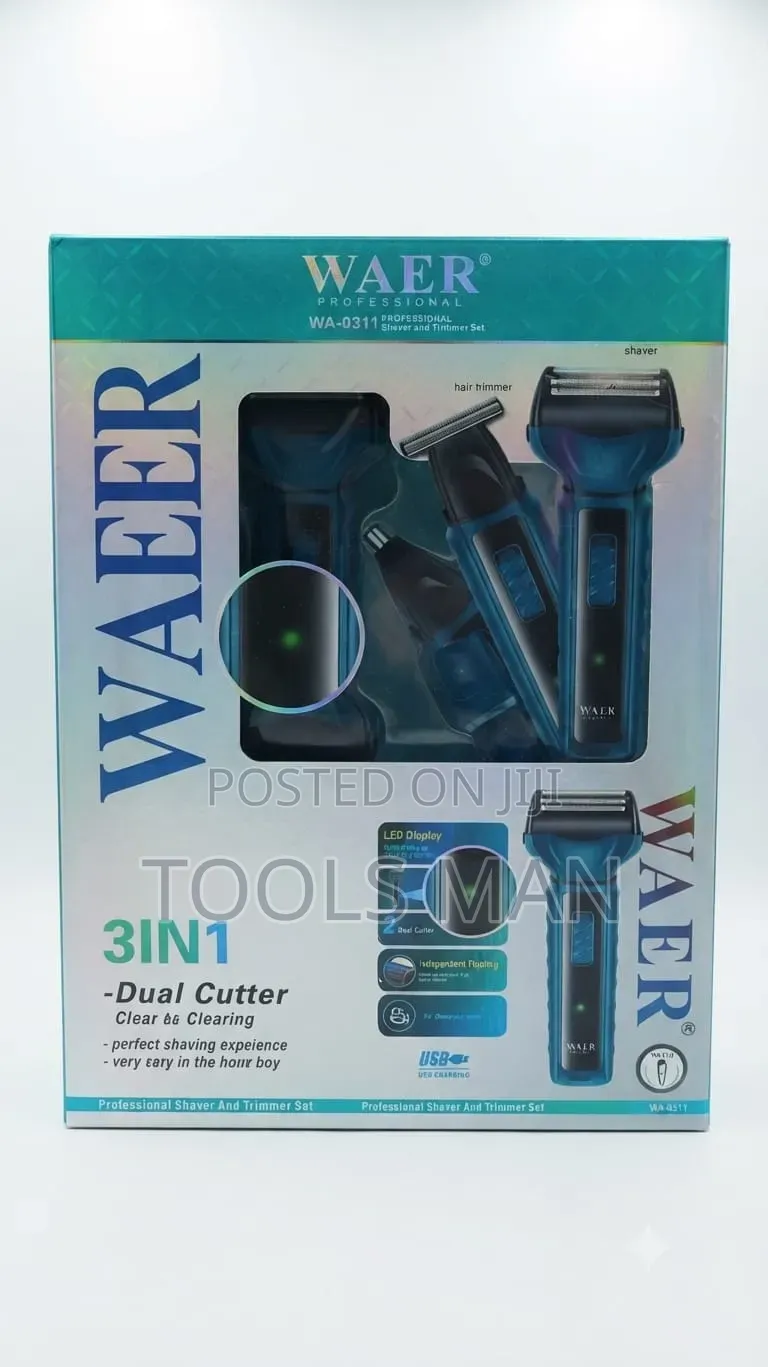 WAER Professional 3-in-1 Men's Shaver and Trimmer Set WA-0311.