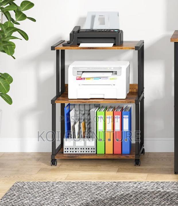 Office Wooden Printer and Stamp Carrier Stand - thumbnail 4