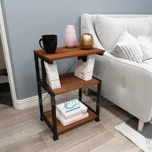 Office Wooden Printer and Stamp Carrier Stand