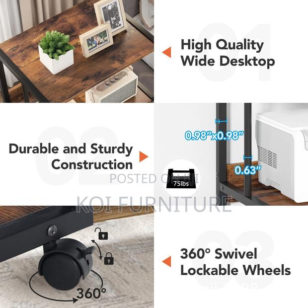 Office Wooden Printer and Stamp Carrier Stand - thumbnail 7