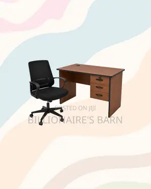 Modern 1m Desk and Black Mid-Back Ergonomic Mesh Chair - Focused Work