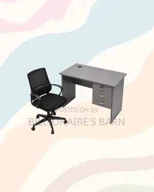 Modern 1m Desk Black Mid-Back Ergonomic Mesh Chair for Office Tasks